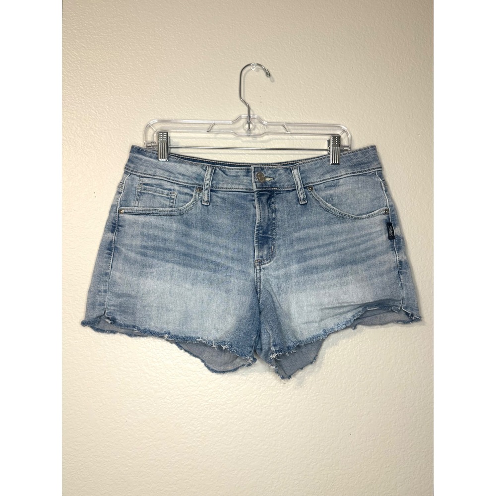 Silver Jeans Co. Boyfriend Denim Shorts Light Wash Raw Hem Size 30